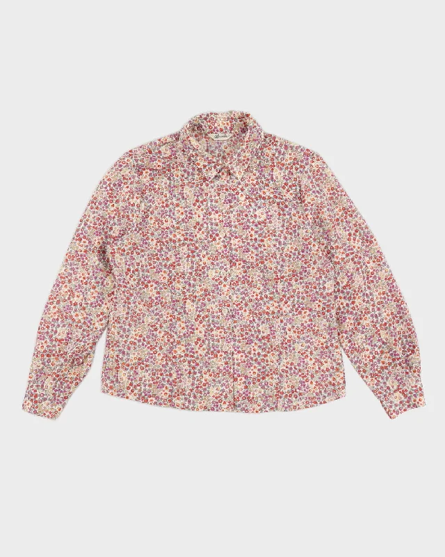 90s Floral Long Sleeve Shirt - M