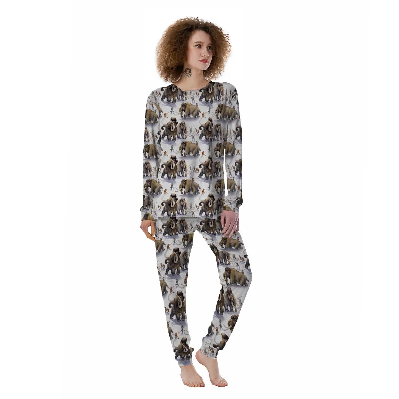 Hunting Mammoth Print Pattern Women's Pajamas