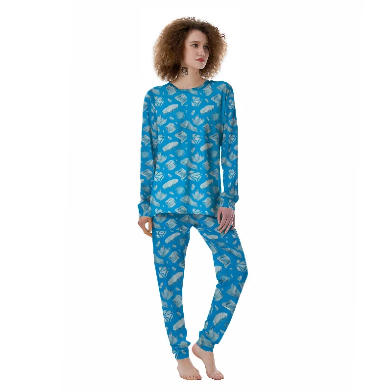 Ice Caps Snowdrifts And Icicles Print Pattern Women's Pajamas