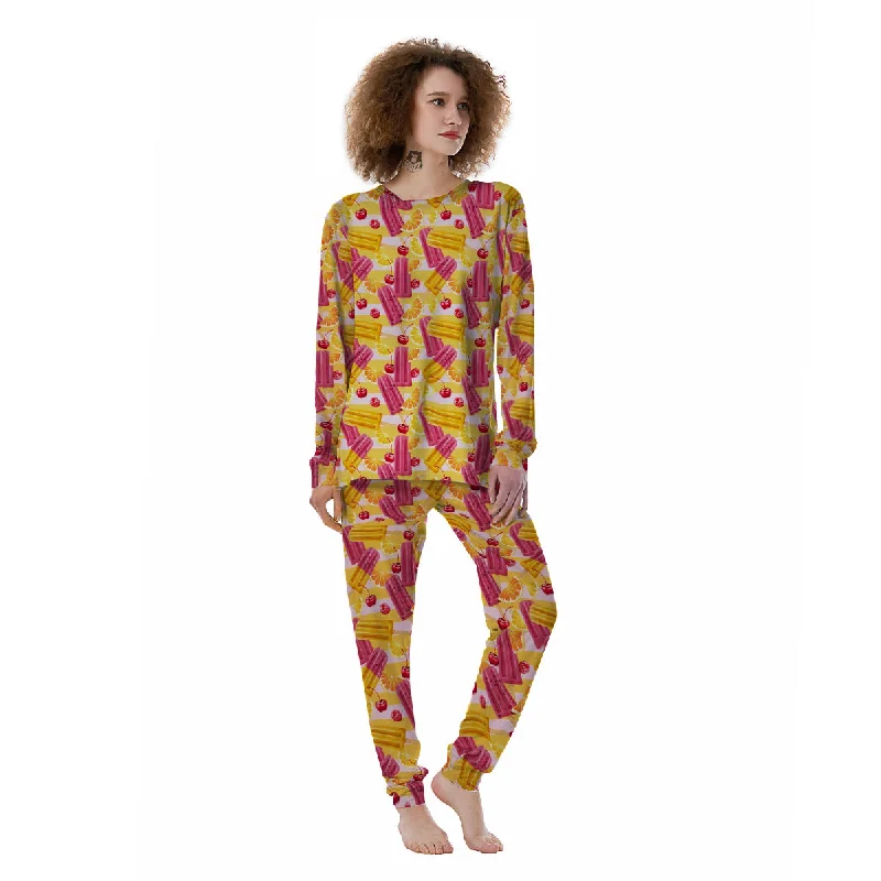 Ice Cream Fruits And Berries Print Pattern Women's Pajamas