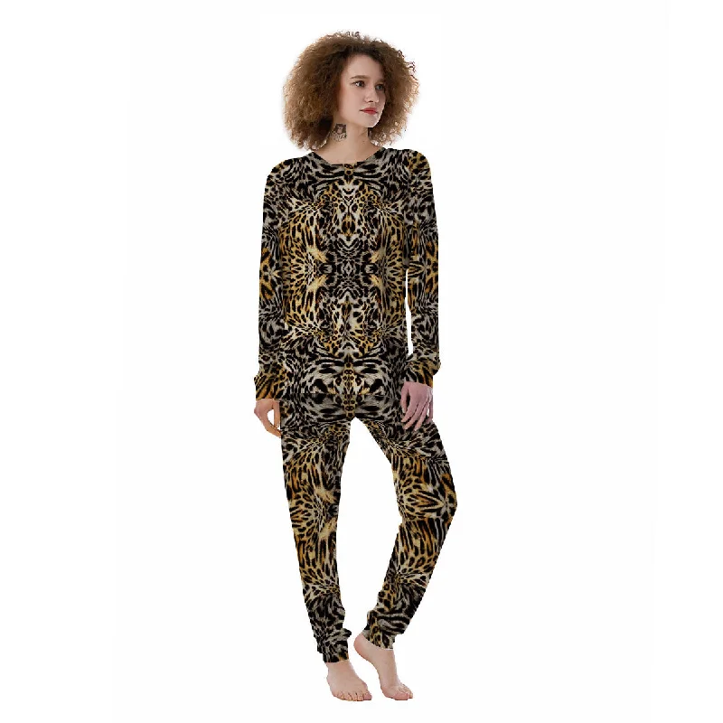 Leopard Skin Texture Print Pattern Women's Pajamas