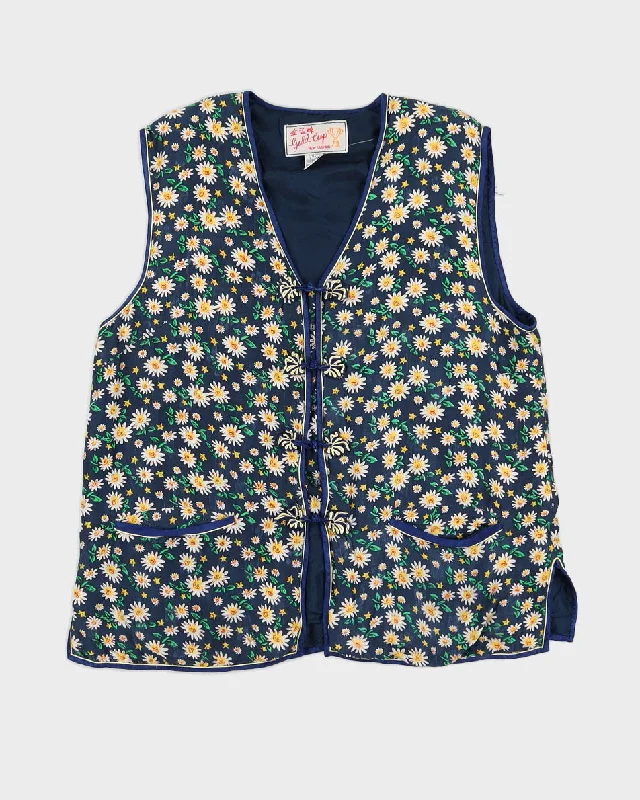 Silk Floral Padded Gillet - XL