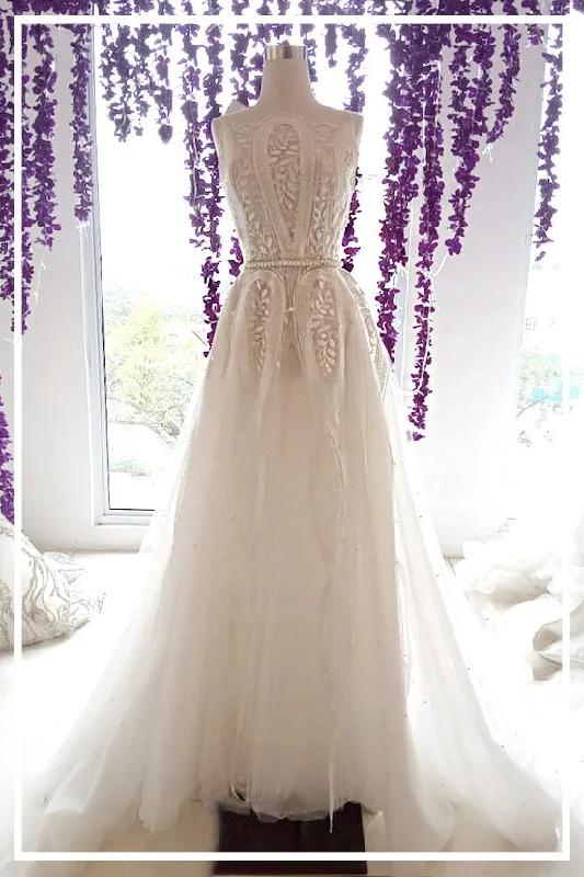 Rent: Bramanta Wijaya - Dreamy Lace Wedding Gown with Removable Skirt