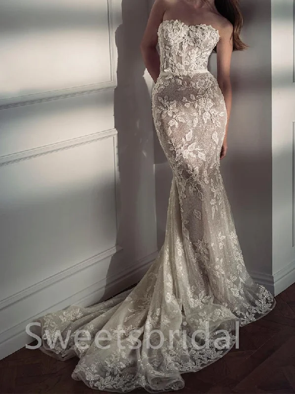 Sexy Sweetheart Mermaid Floor-length Lace applique Wedding Dresses, DB0194