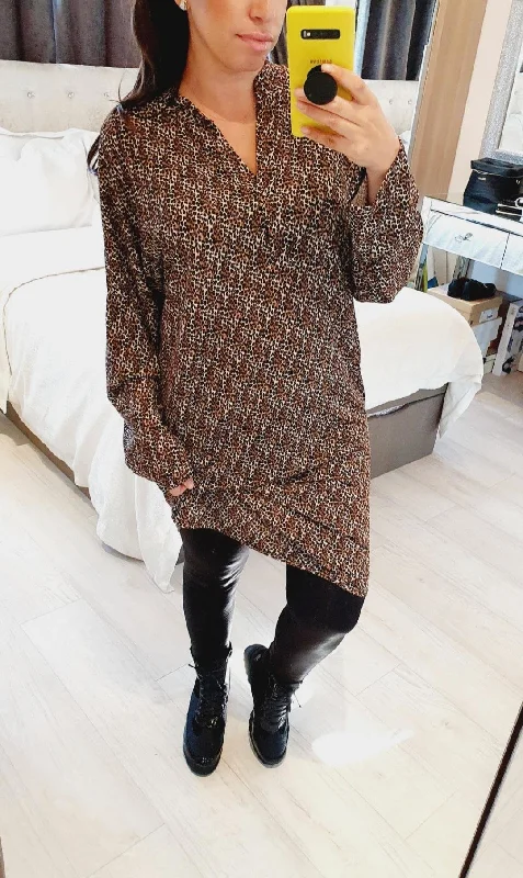 Sean Tan Cheetah Oversized Batwing Dress