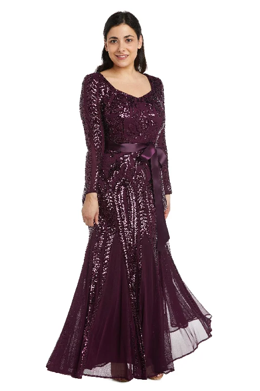 R&M Richards 5623P Long Sleeve Formal Petite Dress