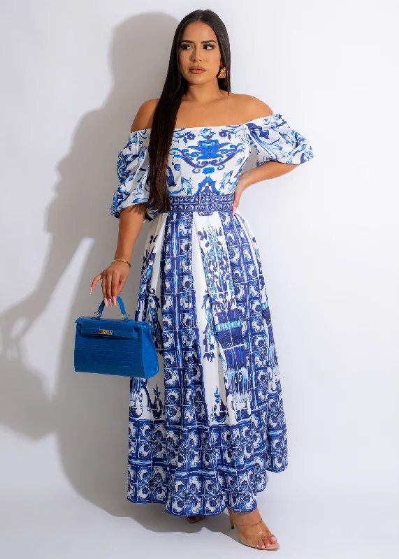 Work Of Art Maxi Dress Blue