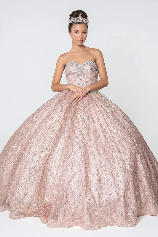 Elizabeth K - GL2801 Strapless Embellished Ballgown With Cloak