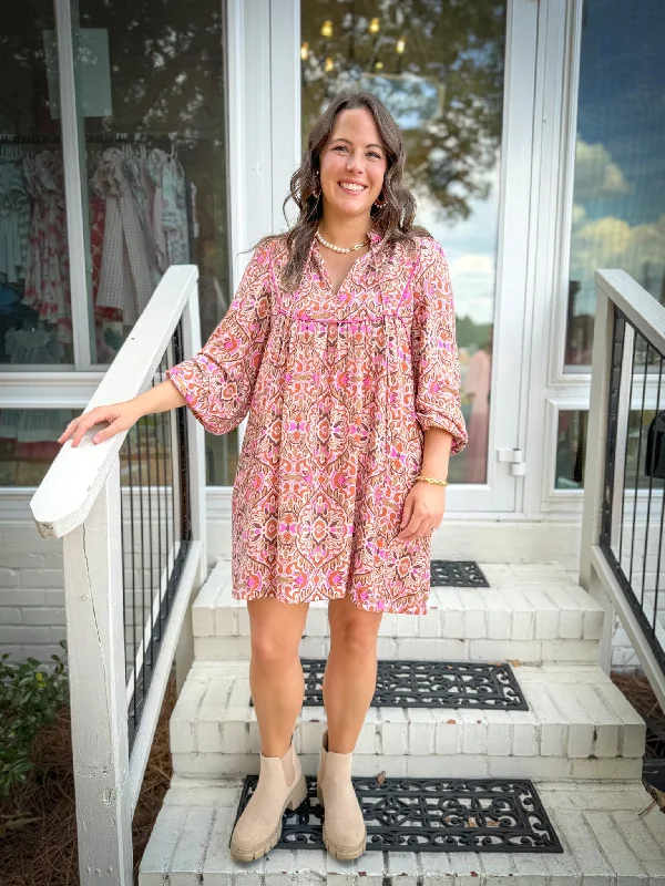 Abstract Boho Dress