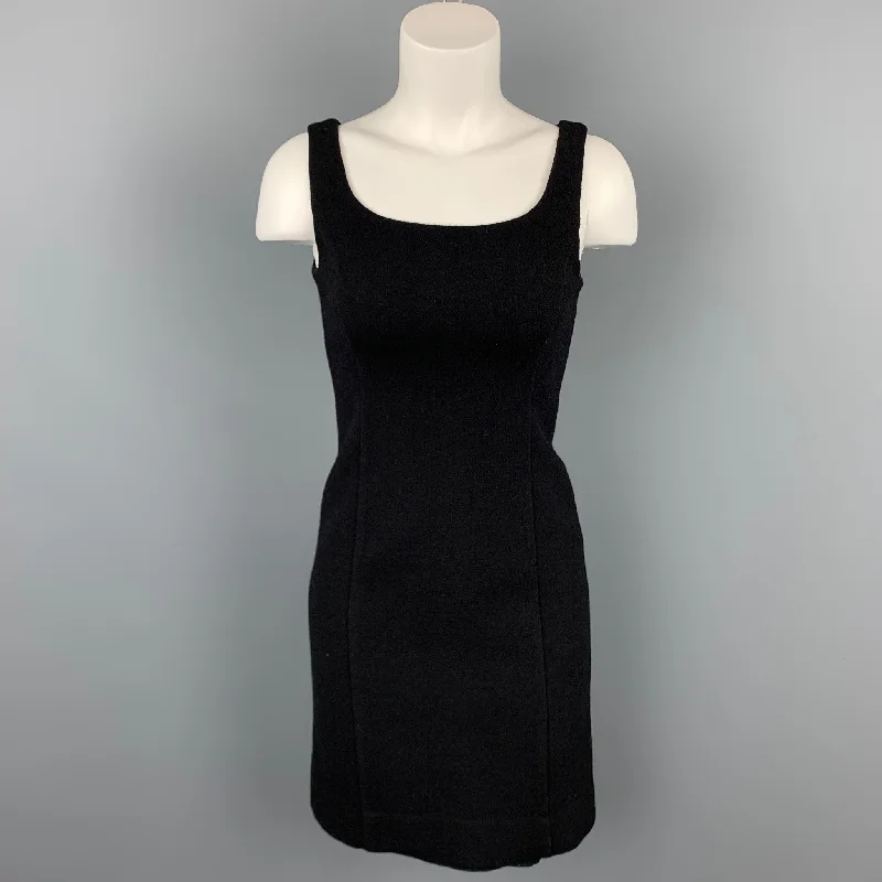 ARMANI COLLEZIONI Size 2 Black Crepe Shift Dress