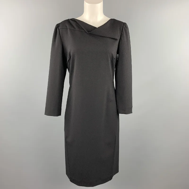 ARMANI COLLEZIONI Size 8 Black Wool Blend Shift Dress