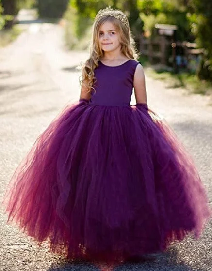 Ball Gown Grape Flower Girl Dress