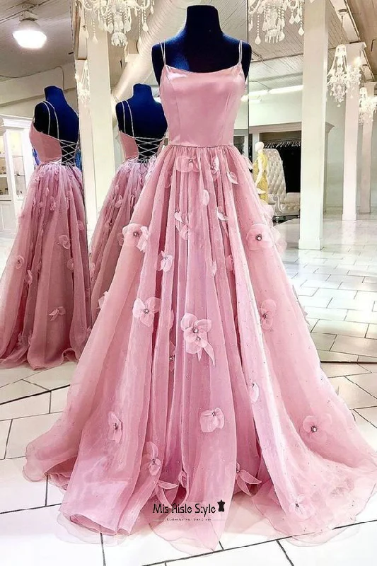 Criss Cross Back Dusty Pink Prom Dress