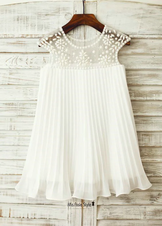 Cute Handmade Beaded Flower Girl Dress