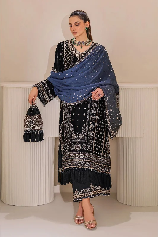 Dark Blue Velvet Pakistani Suit