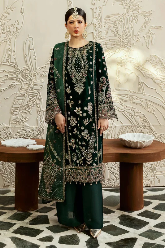 Dark Green Velvet Pakistani Suit