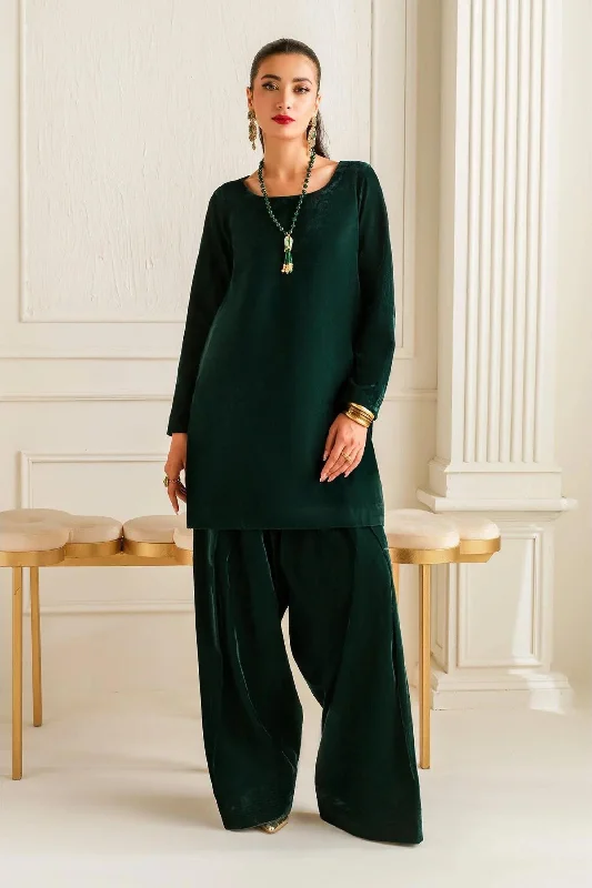 Dark Green Velvet Salwar Kameez