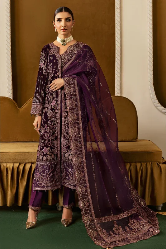 Dark Purple Velvet Pakistani Suit