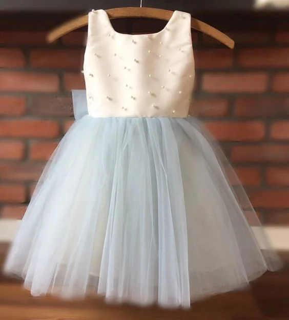 Dusty Blue Flower Girl Dress