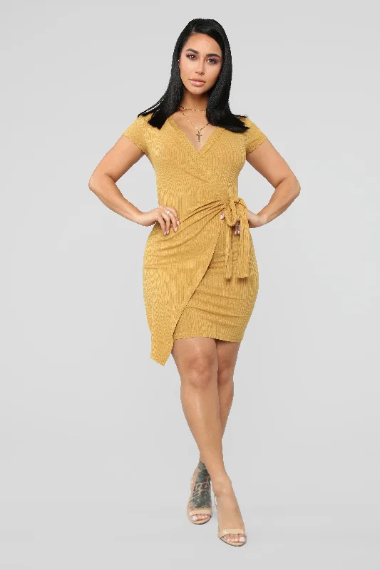 Eileen Wrap Dress - Mustard