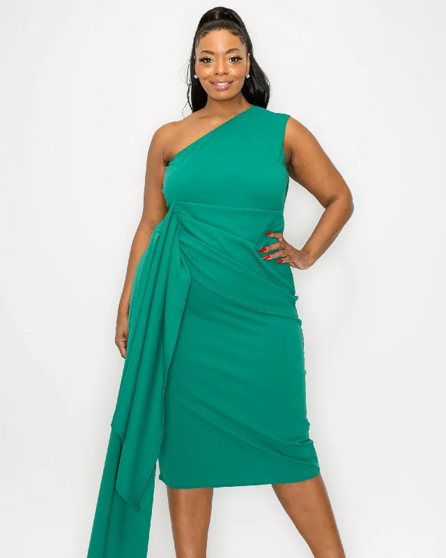 Esme Front Draped Sash Dress | Kelly Green