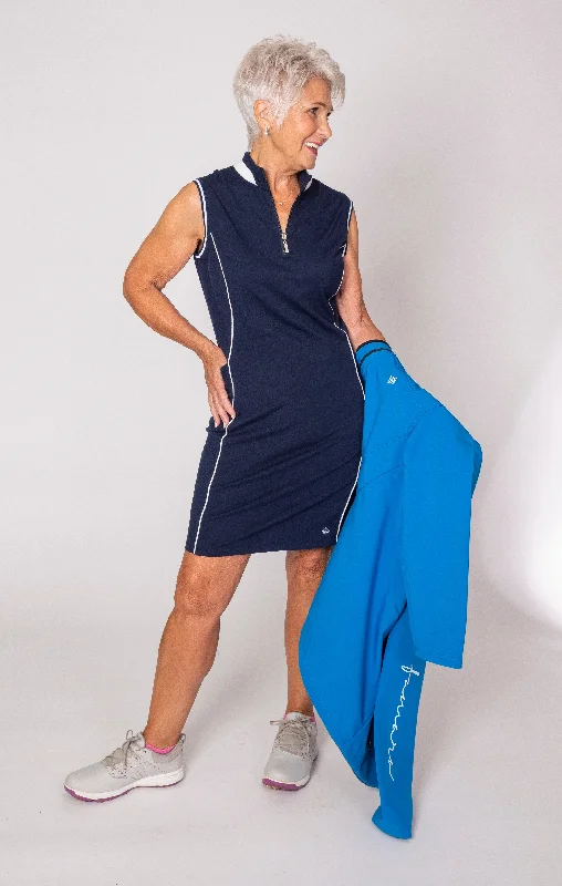 Famara Sleeveless Structured Dress - Navy (FINAL SALE ITEM)