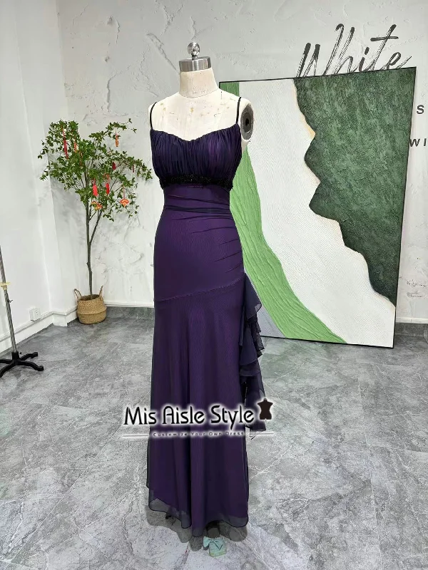 FIt and Flare Purple 90s Prom Dress