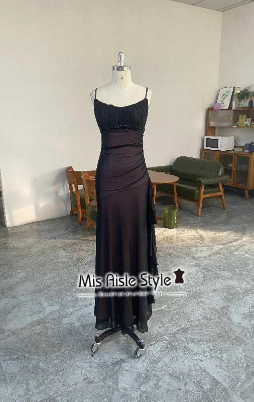 Fit and Flare Vintage Black and Pink 90s Prom Dress