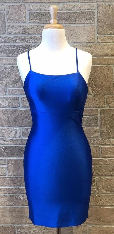 Fitted Royal Blue Homecoming Dress