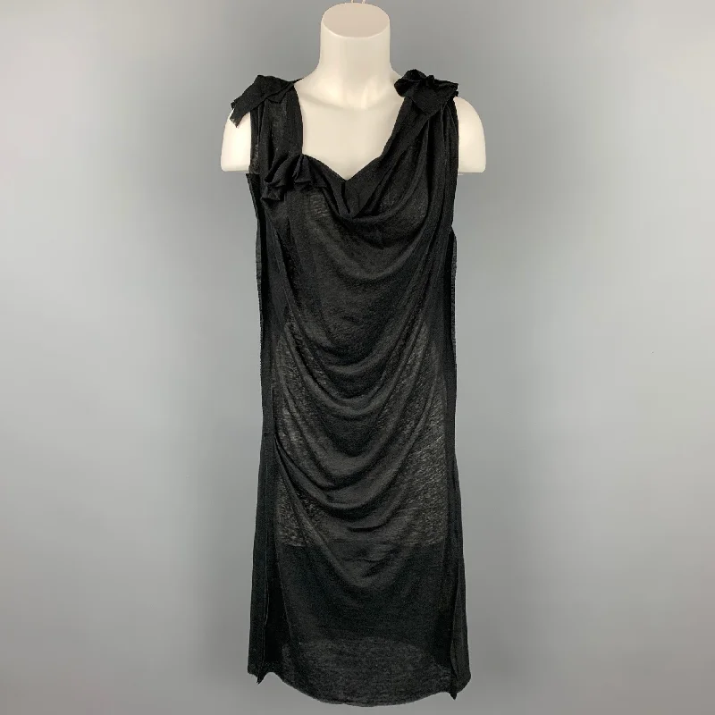 FORME 3’3204322896 Size S Black Jersey Linen Shift Dress