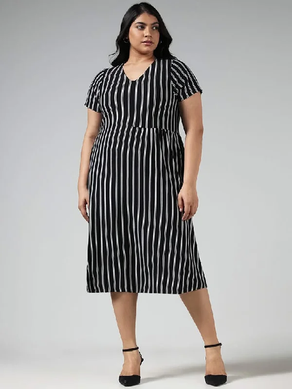 Gia Black Striped Dress