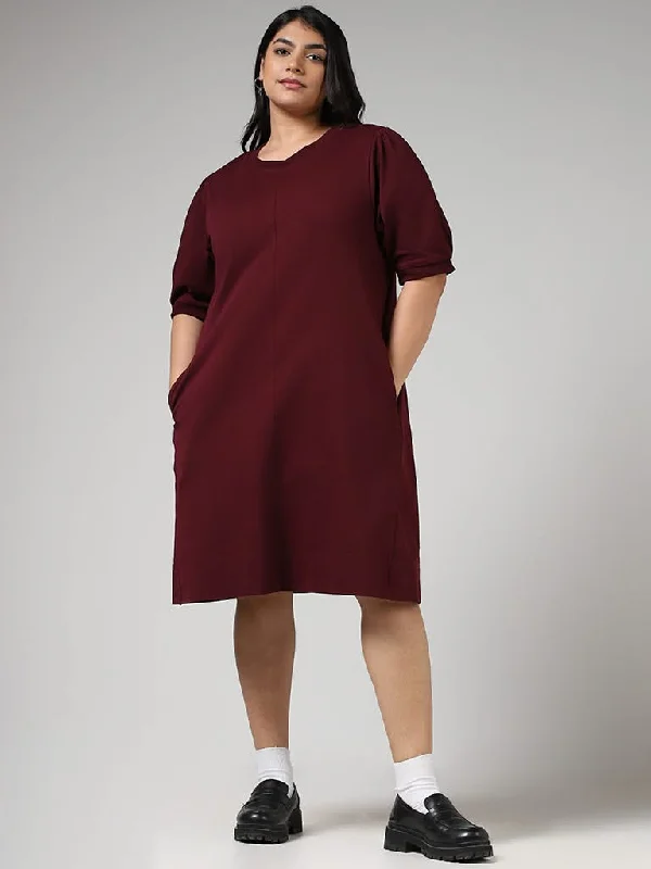 Gia Solid Wine Dress