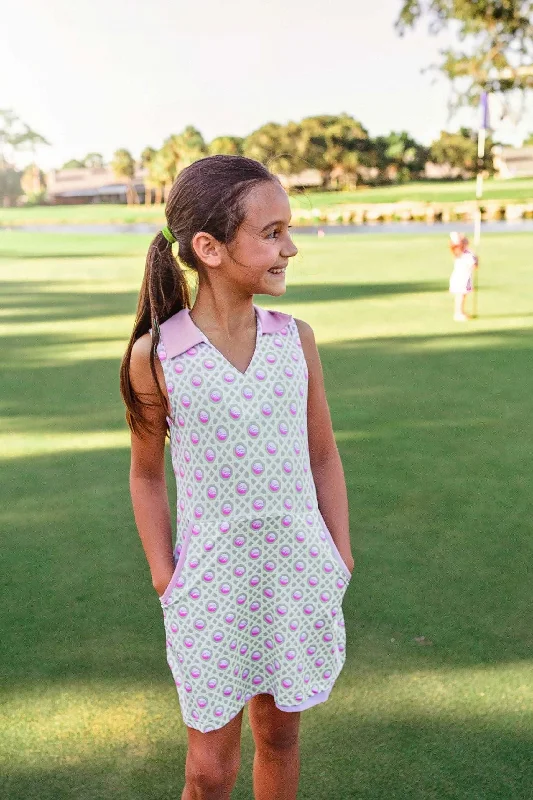 Girls Dotty Golf & Tennis Dress - Gimme Sugar Sage