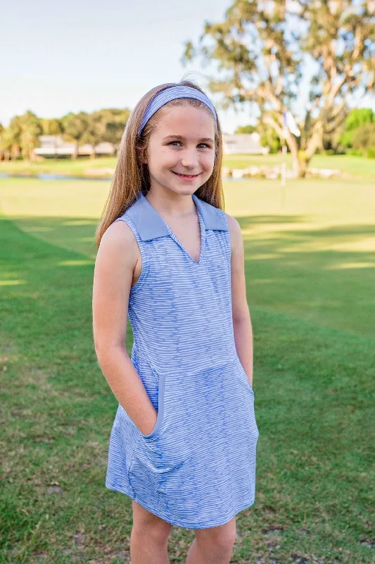 Girls Dotty Golf & Tennis Dress - Lined Up Peri