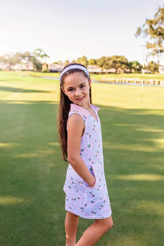 Girls Dotty Golf & Tennis Dress-- Masters in Bloom Sage