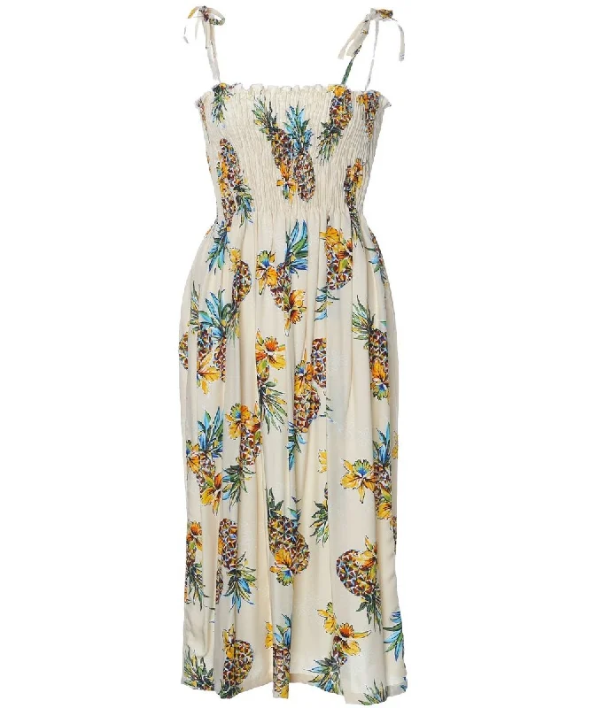 Golden Pineapples Smock Dress