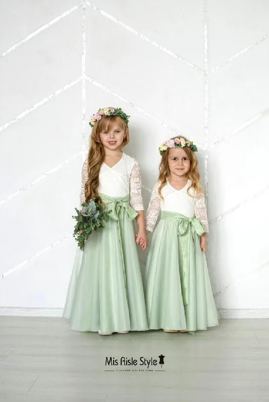 Green Flower Girl Dress