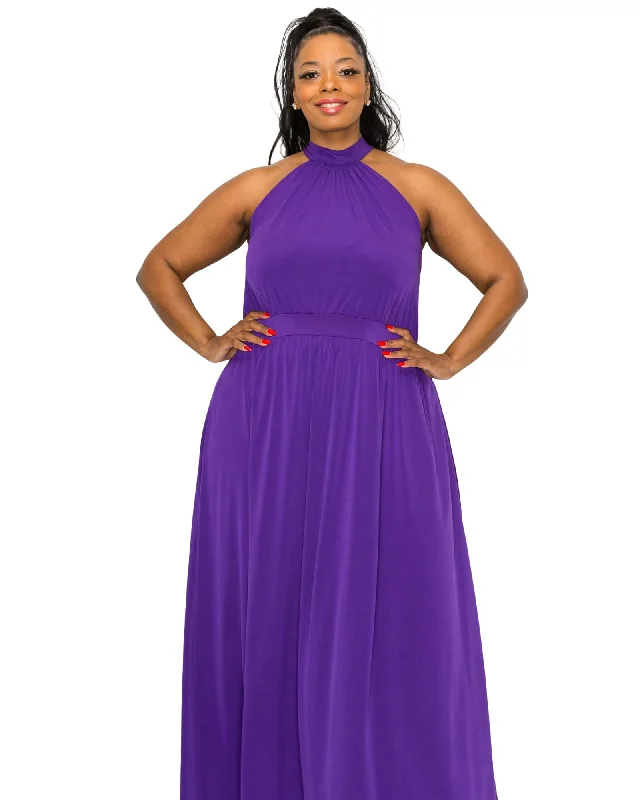 Halter Neck Dress | Purple