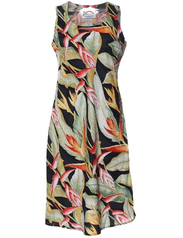 Heliconia Hawaiian Sleeveless Dress