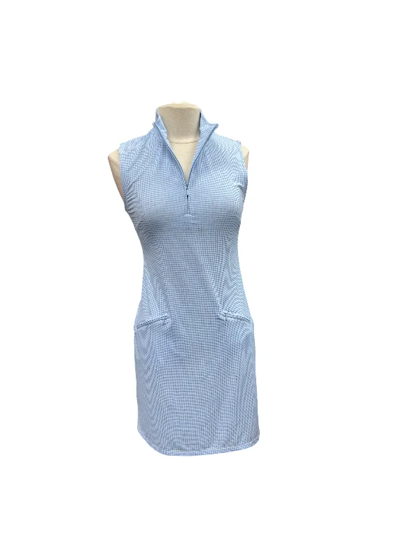 IBKUL Sleeveless Blue Gingham Check Dress- Small