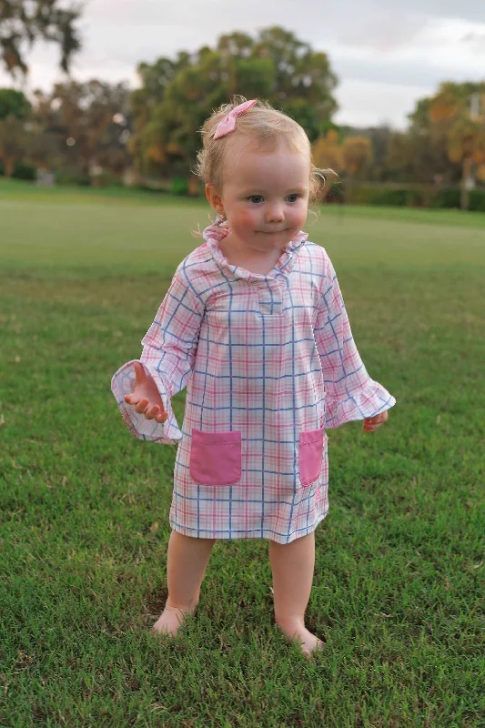 Infant & Toddler -Talia Shift  Dress-Check Me Out Pink