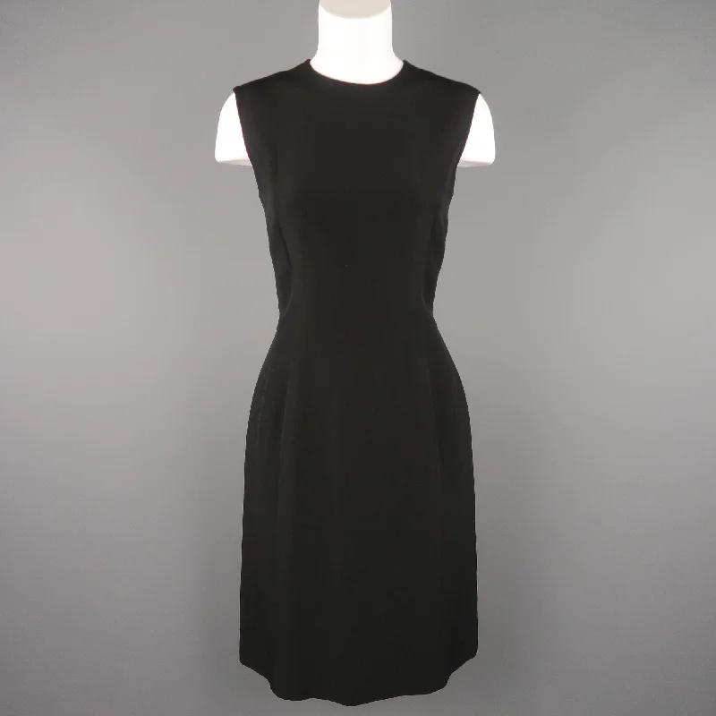 LANVIN Fall 2006 Size 6 Black Wool Blend Sleeveless Shift Dress