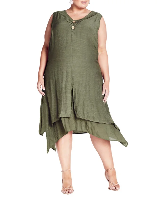 Leslie Button Dress | Sage Green