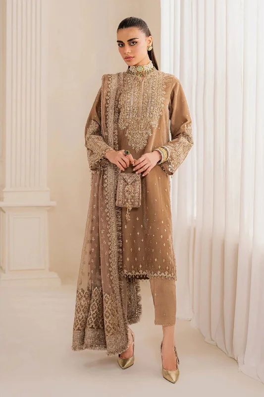 Light Brown Velvet Pakistani Suit