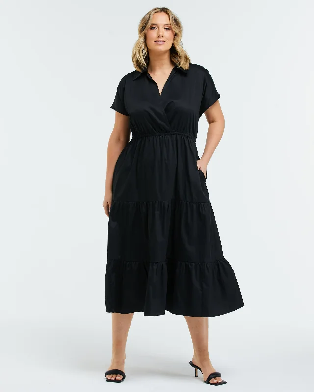 Louise Tier Dress | Black