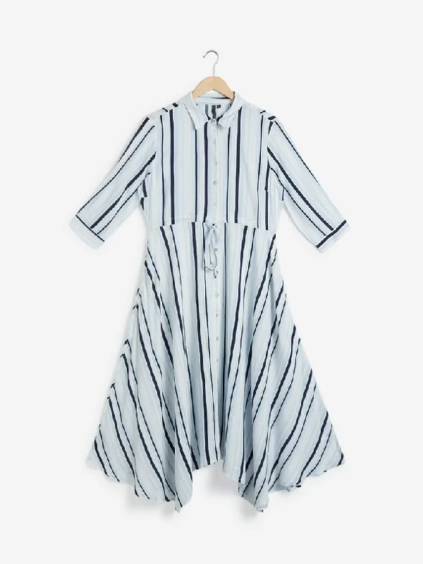 LOV Blue Striped Ava Dress