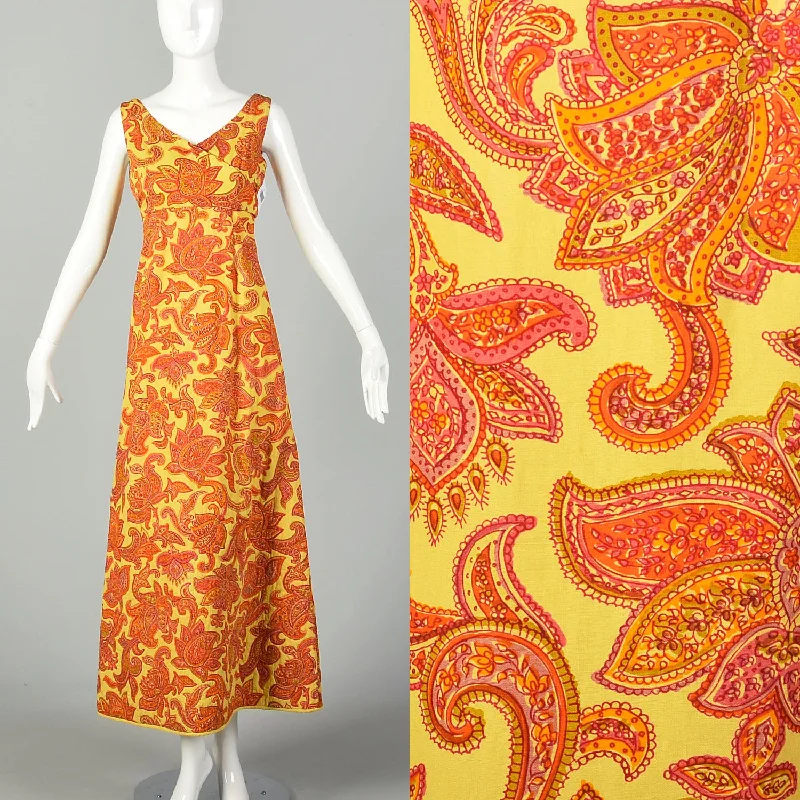 Medium 1970s Boho Dress Psychedelic Bohemian Tie Back Waist