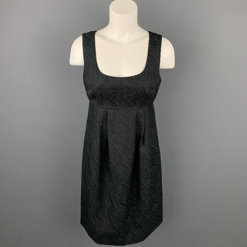 MICHAEL KORS Size 4 Black Woven Polyester Blend Empire Waist Dress