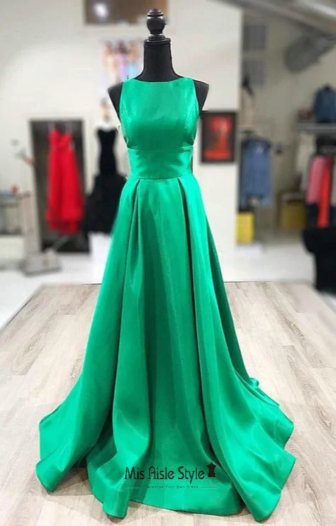 Modest Green Prom Dress