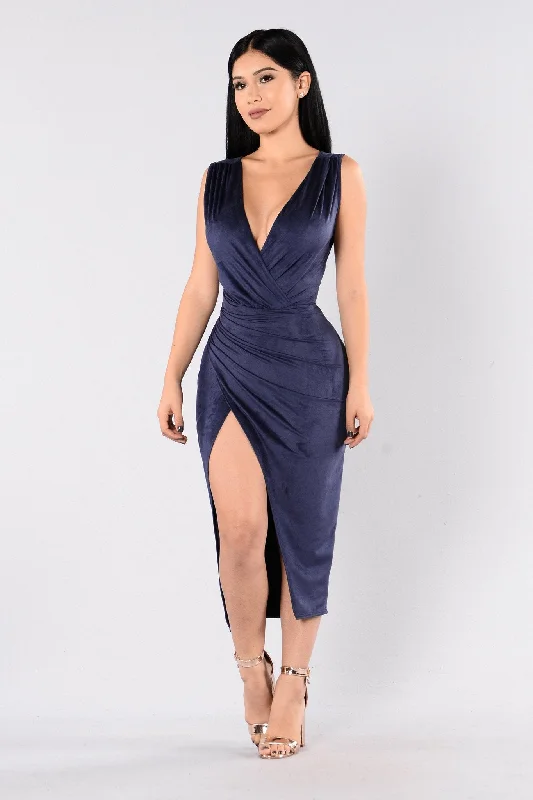 Nature Made Dress - Navy